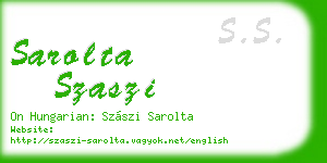 sarolta szaszi business card